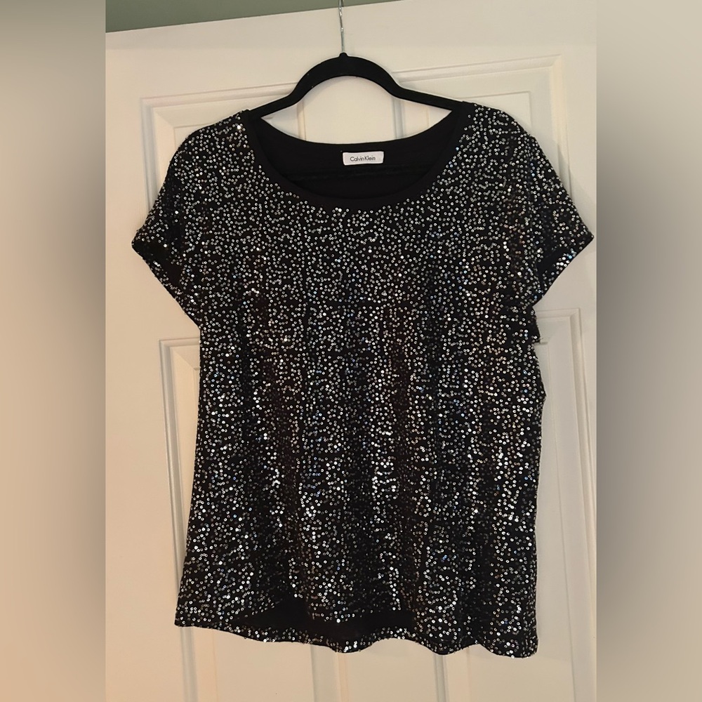 Calvin Klein Sequin Short Sleeve t-shirt Size XL